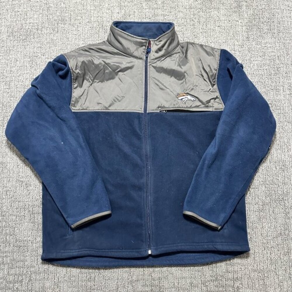 vintage denver broncos fleece with track jacket‎ chest